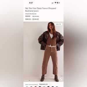 We The Free Denim Pants-Chocolate Mousse